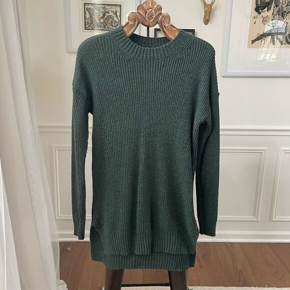 BP Green Lightweight Ribbed Tunic Sweater Oversized S - Picture 1 of 8